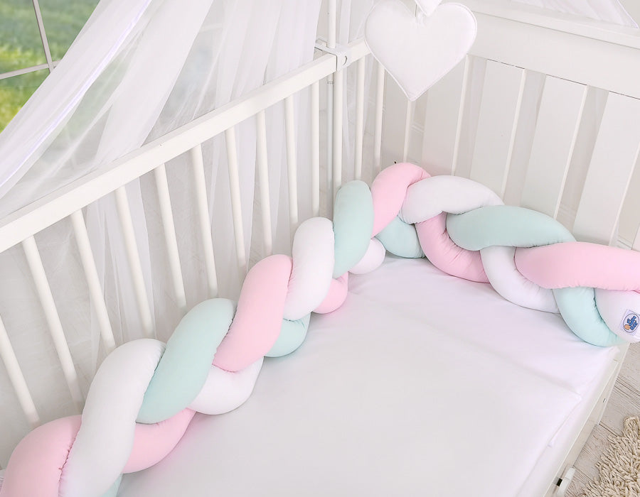 Knot bumper- white-pink-mint