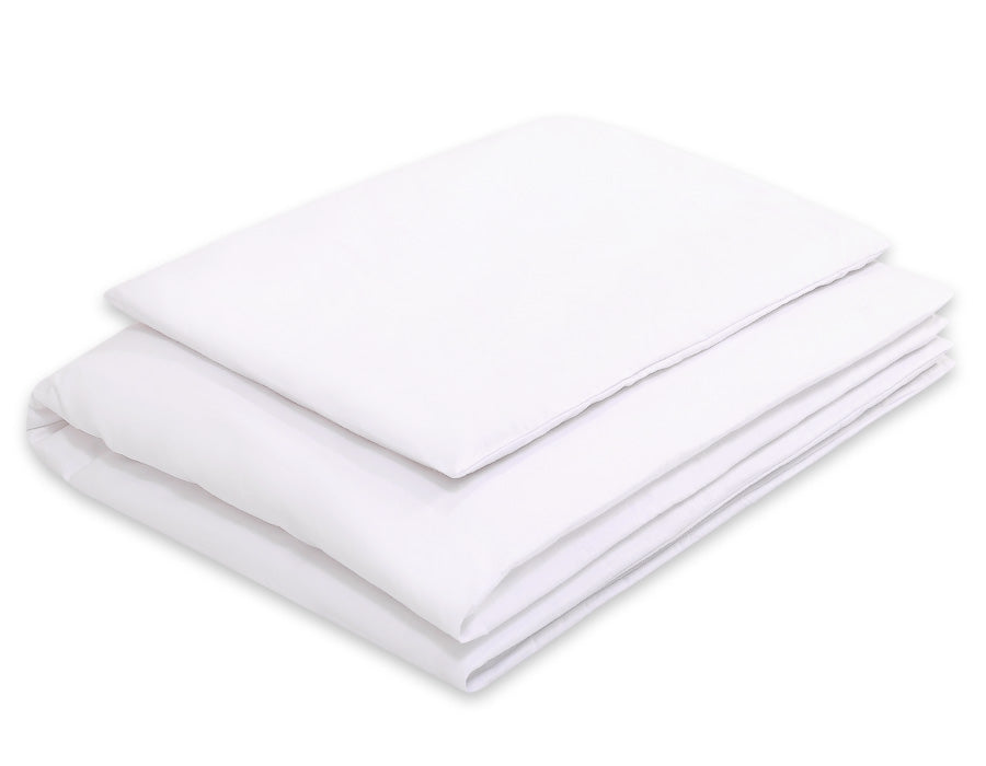 Cotton children's bedding set 2 pieces pillowcase 60x40 cm and duvet cover 135x100 cm - white
