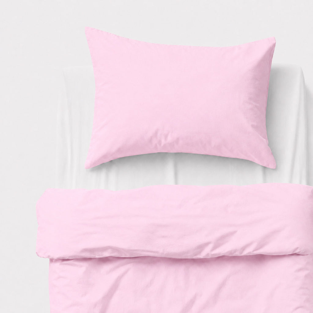 Cotton children's bedding set 2 pieces pillowcase 60x40 cm and duvet cover 135x100 cm - pink