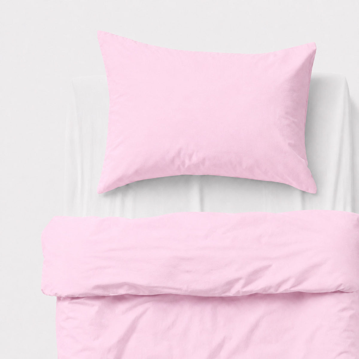 Cotton children's bedding set 2 pieces pillowcase 60x40 cm and duvet cover 135x100 cm - pink