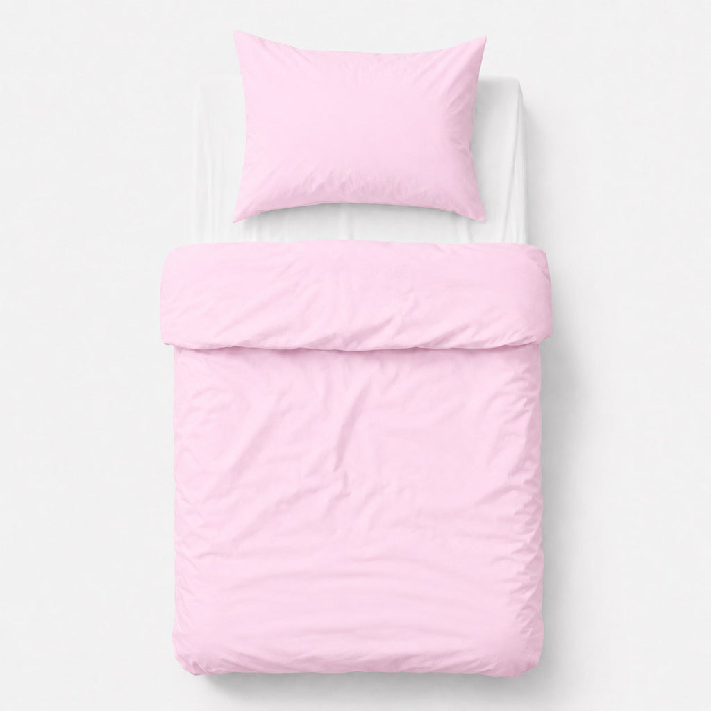 Cotton children's bedding set 2 pieces pillowcase 60x40 cm and duvet cover 135x100 cm - pink