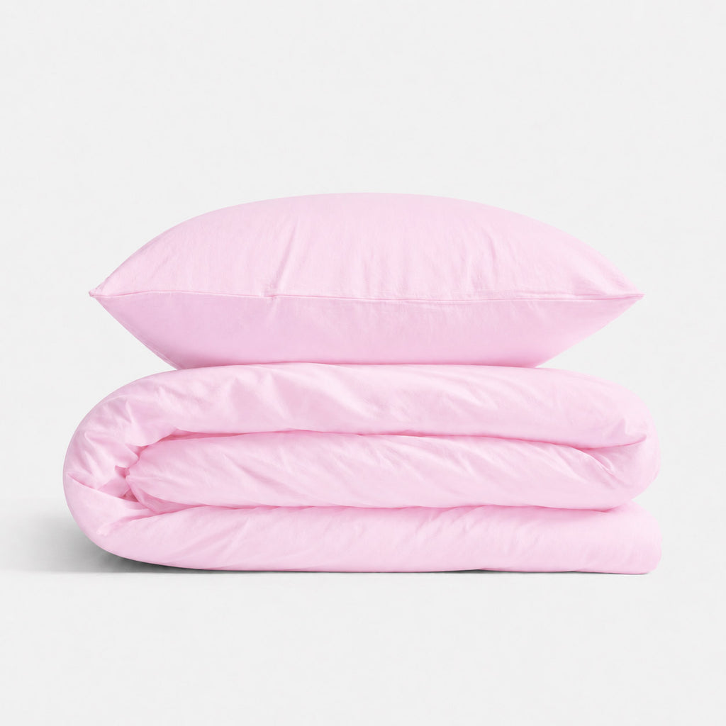 Cotton children's bedding set 2 pieces pillowcase 60x40 cm and duvet cover 135x100 cm - pink