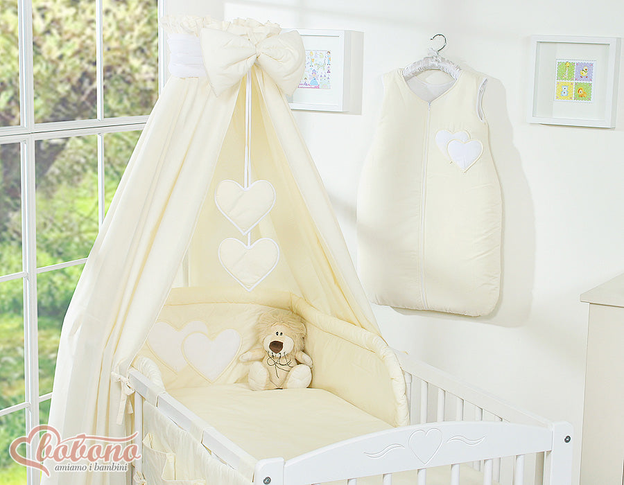 Canopy made of fabric- Hanging Hearts cream