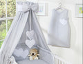 Canopy made of fabric- Hanging Hearts gray