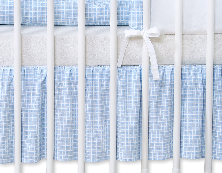 Dust Ruffle Crib - Bed Skirt - Masking flounce 120x60cm - blue checkered