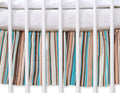 Dust Ruffle-Masking flounce 140x70cm- Hanging Hearts brown strips