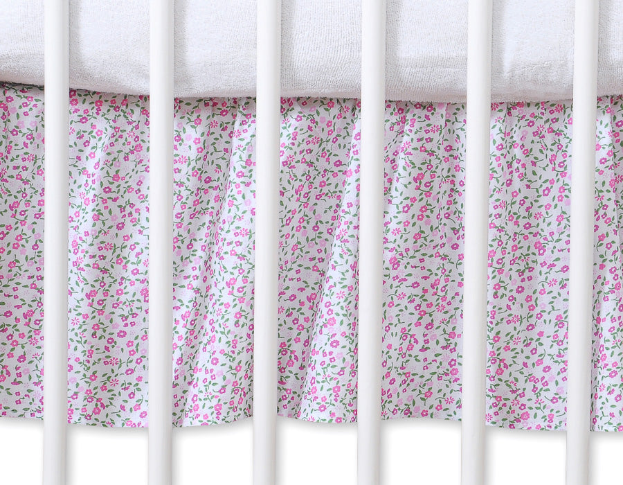 Dust Ruffle-Masking flounce 140x70cm- Hanging Hearts pink flowres