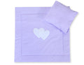 Pram bedding set with duvet and pillow 2pcs - Hearts white polka dots on lilac