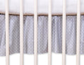 Dust Ruffle-Masking flounce 140x70cm- Hanging Hearts white polka dots on grey