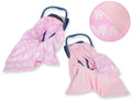 Big double-sided car seat blanket- Elephants pink
