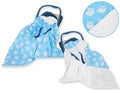 Big double-sided car seat blanket for babies - Owls blue