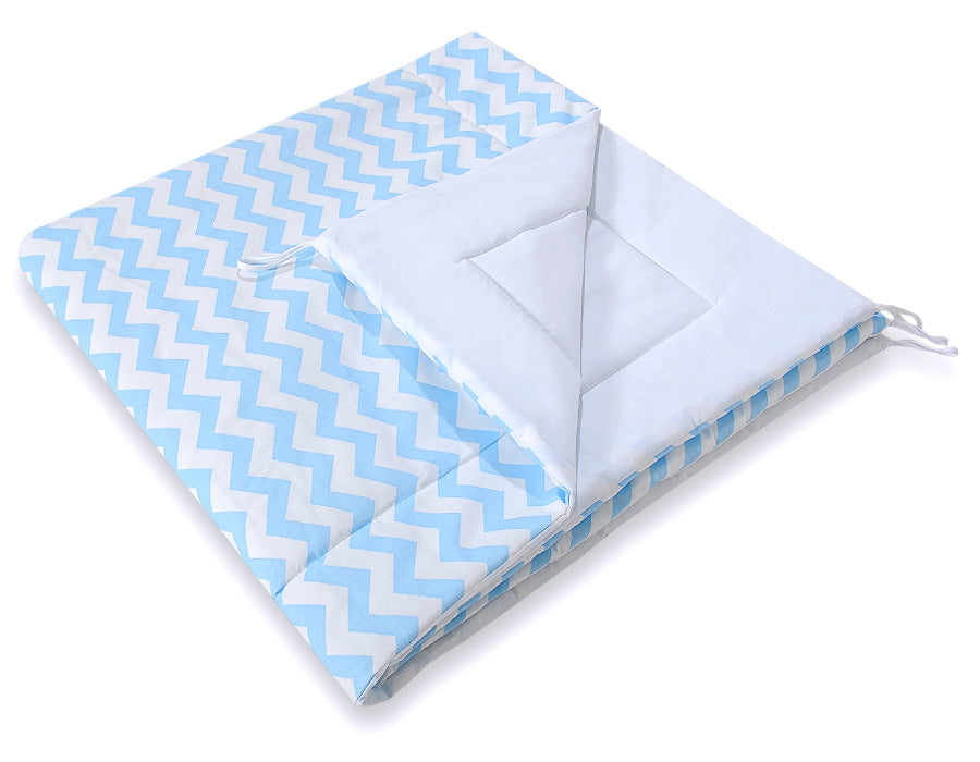 Double-sided teepee playmat with filling - Chevron blue
