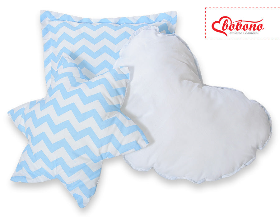 3pcs pillow set - Chevron blue