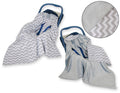 Big double-sided car seat blanket for babies - Chevron gray