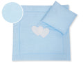 Pram bedding set with duvet and pillow 2pcs - Hearts blue strips