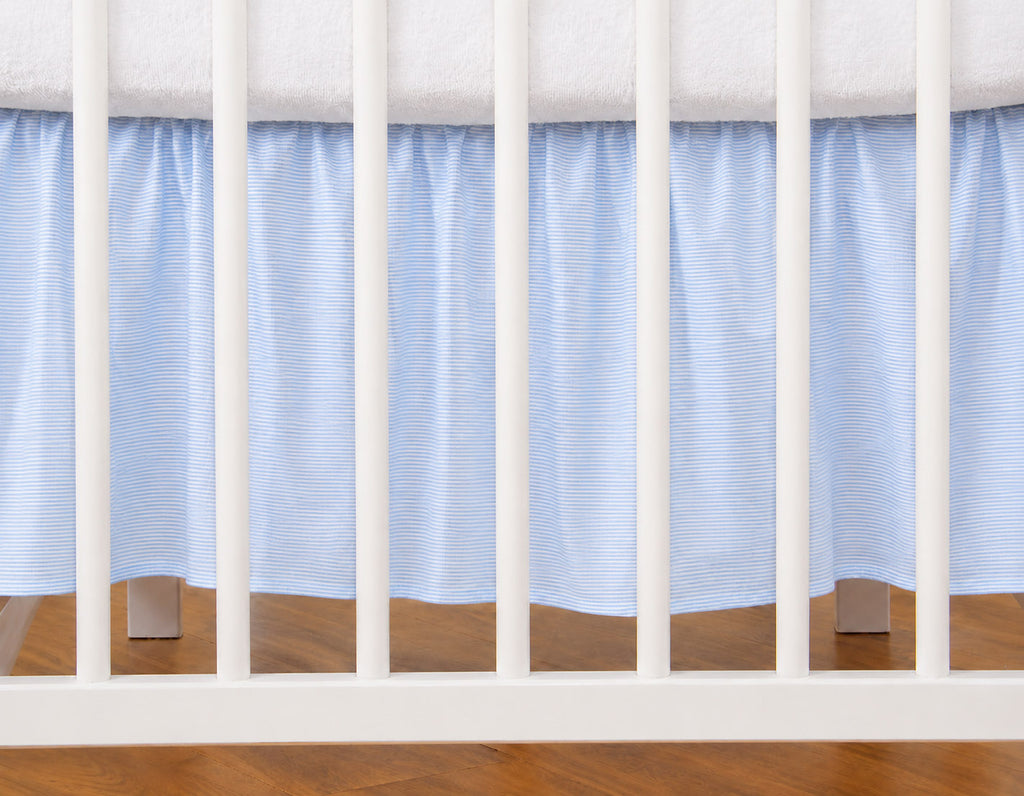 Dust Ruffle Crib - Bed Skirt - Masking flounce 120x60cm - blue strips
