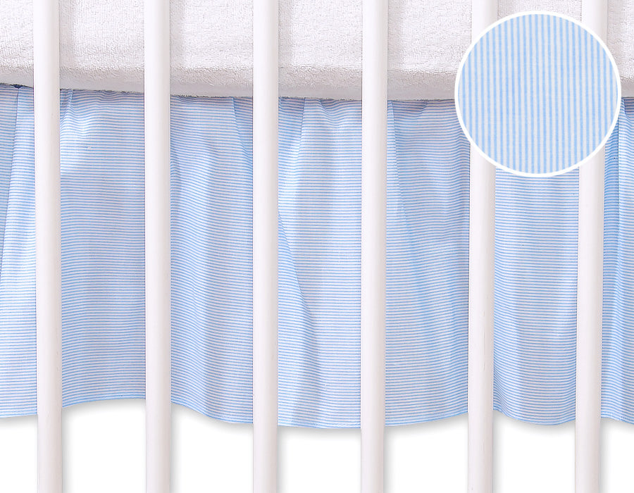 Dust Ruffle-Masking flounce 140x70cm- Hanging Hearts blue strips