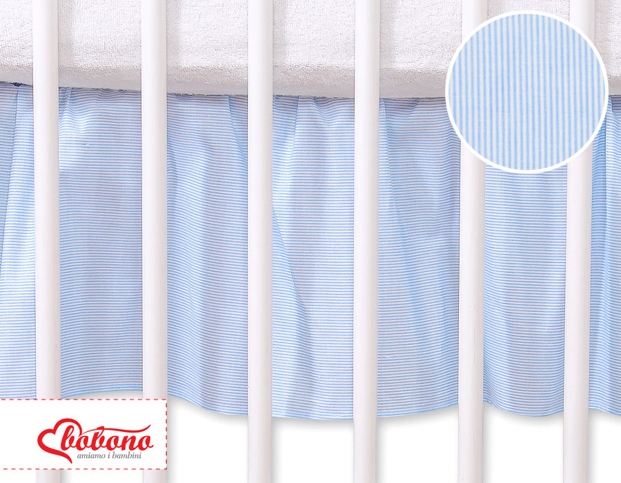 Dust Ruffle-Masking flounce 140x70cm- Hanging Hearts blue strips