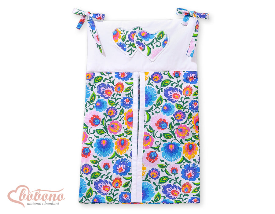Diaper bag- Hanging hearts flower pattern