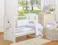 Baby bedding set 120x90 cm with bumper 3-pcs Grey owls with grey and yellow embroidery