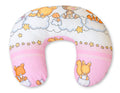 Breastfeeding Pillow Nursing Croissant Pillow, removable, Hands-Free Feeding- Forest animals pink