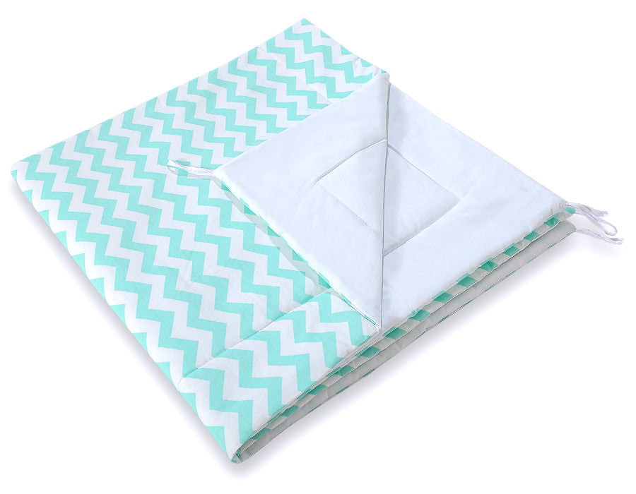 Double-sided teepee playmat with filling - Chevron mint