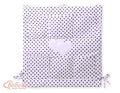Cot tidy- Hanging hearts black dots on white
