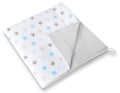 Double-sided teepee playmat with filling - Grey-blue stars/grey