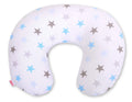 Breastfeeding Pillow Nursing Croissant Pillow, removable, Hands-Free Feeding - Grey-blue stars