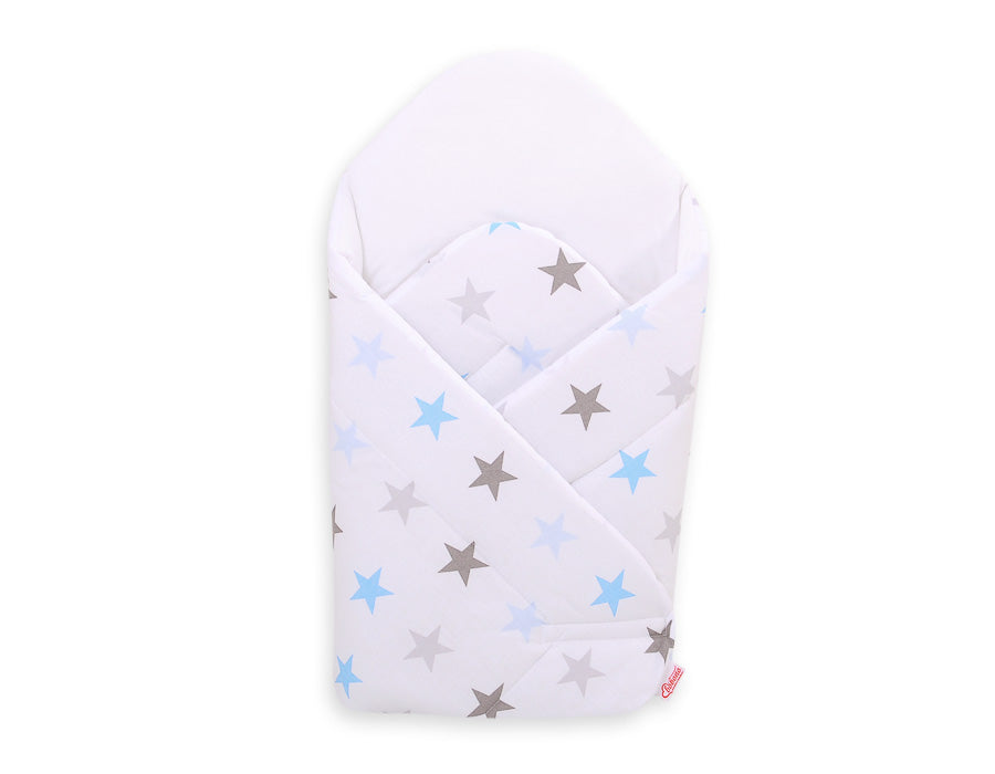 Baby nest with stiffening - Grey-blue stars