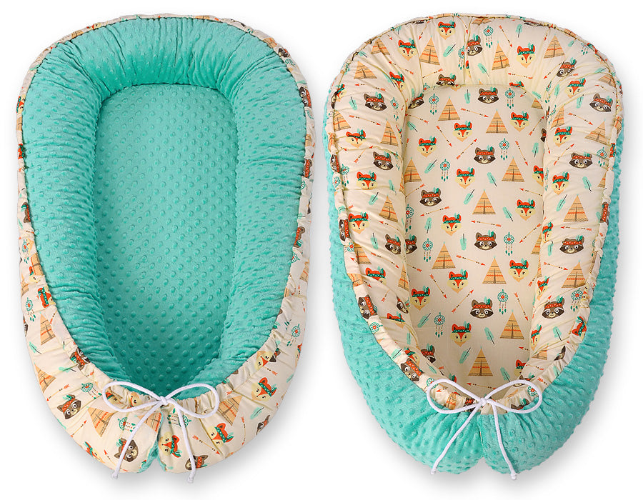 Baby nest double-sided Premium Cocoon for infants BOBONO minky- teepee