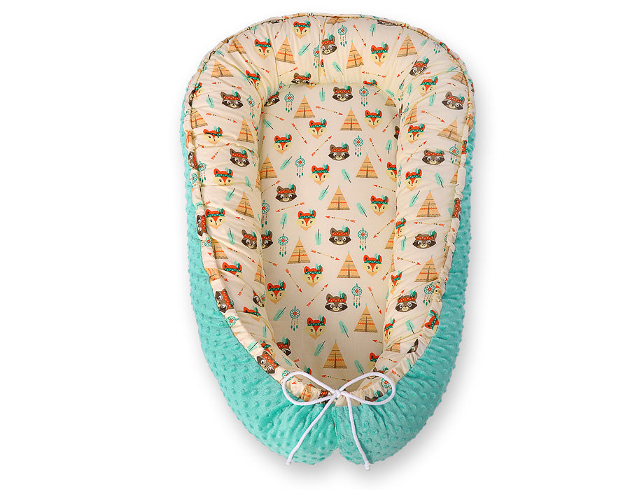 Baby nest double-sided Premium Cocoon for infants BOBONO minky- teepee