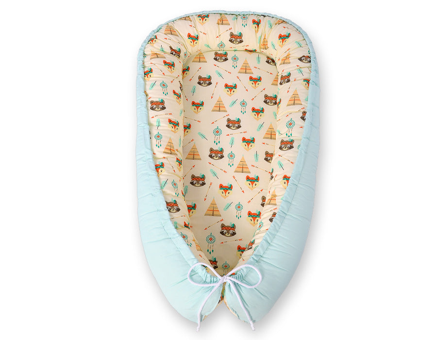 Baby nest double-sided Premium Cocoon for infants BOBONO- teepee cream