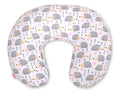 Breastfeeding Pillow Nursing Croissant Pillow, removable, Hands-Free Feeding- hedgehogs grey