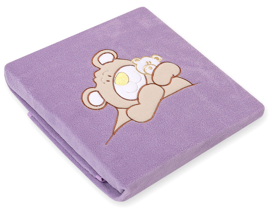 Polar fleece blanket for babies- Teddy Bear Barnaba lilac