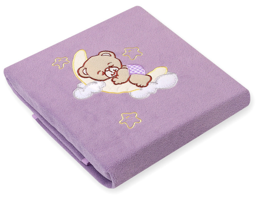 Polar fleece blanket for babies - Good night lilac