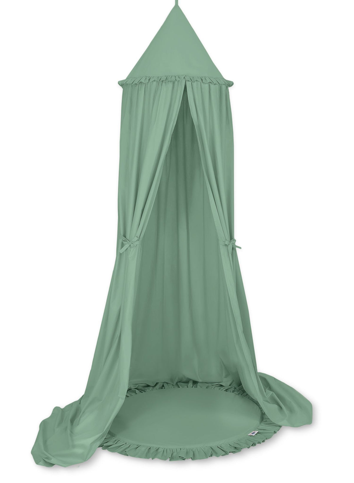 Set: Hanging baldachin for children's room cotton + Floor play mat- pastel green