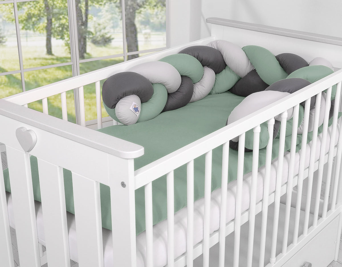 Knot bumper- pastel green - gray - anthracite