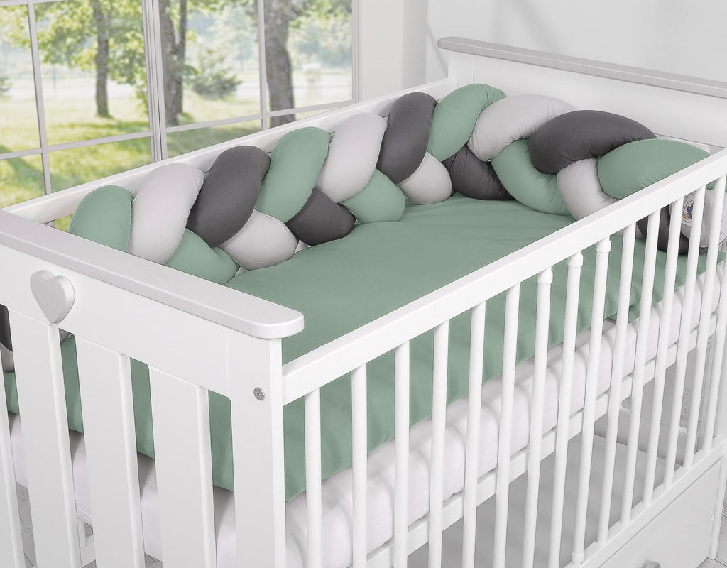 Knot bumper- pastel green - gray - anthracite