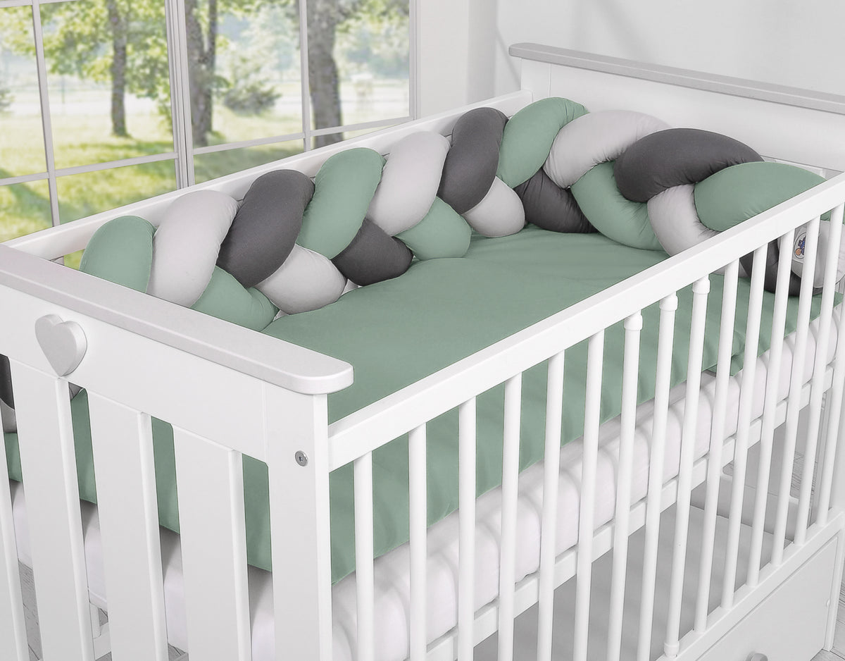 Knot bumper- pastel green - gray - anthracite