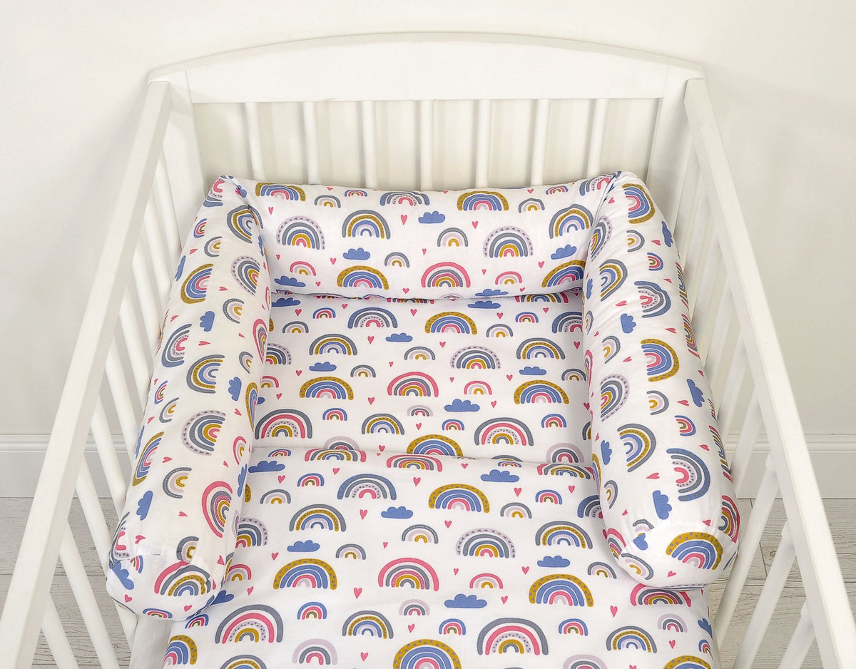 Roller bumper for baby bed - rainbow