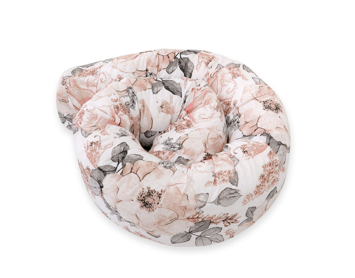Roller bumper for baby bed - sepia roses
