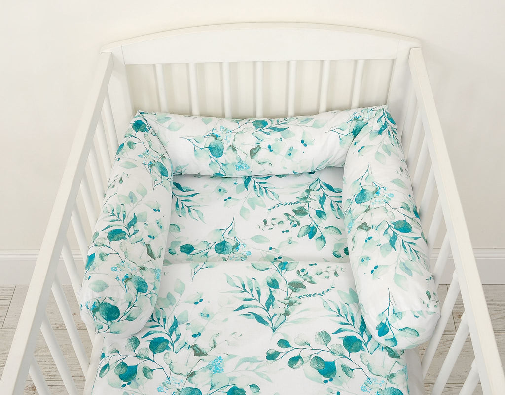 Roller bumper for baby bed - eucaliptus mint