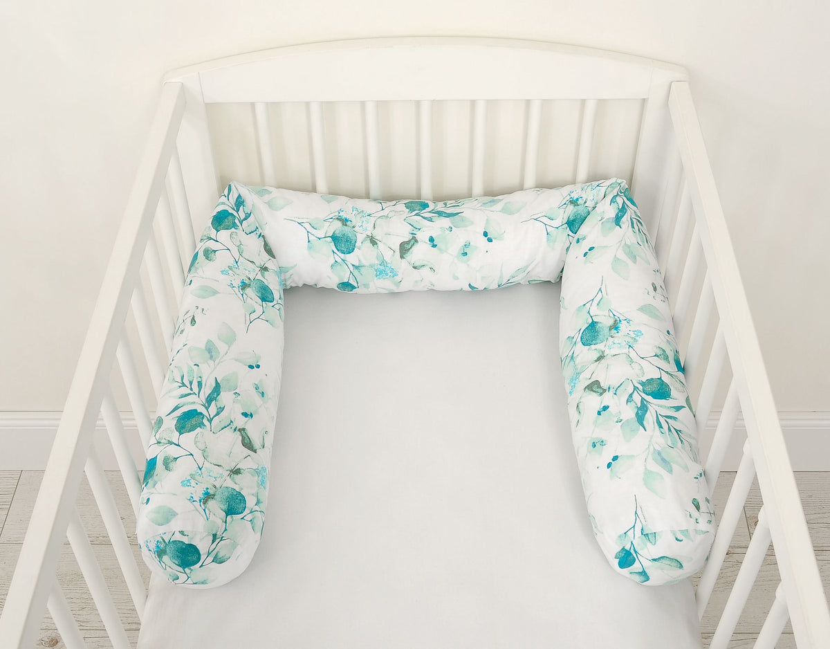 Roller bumper for baby bed - eucaliptus mint