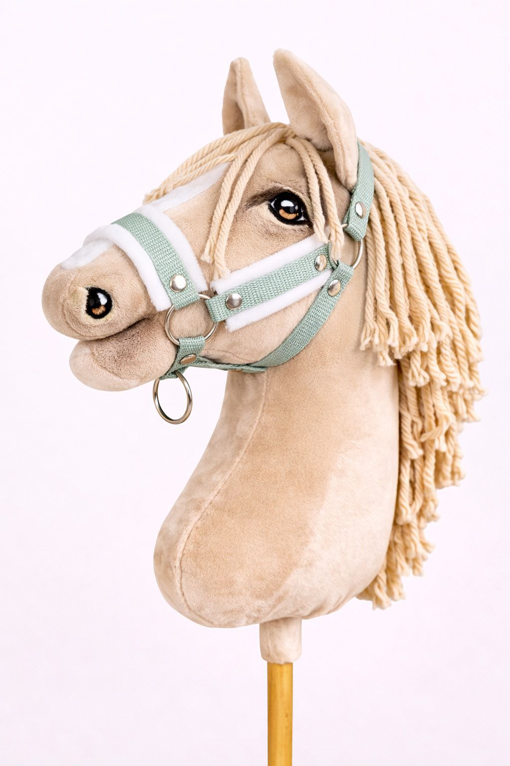 The adjustable halter for Hobby Horse A3 - sage with white furry
