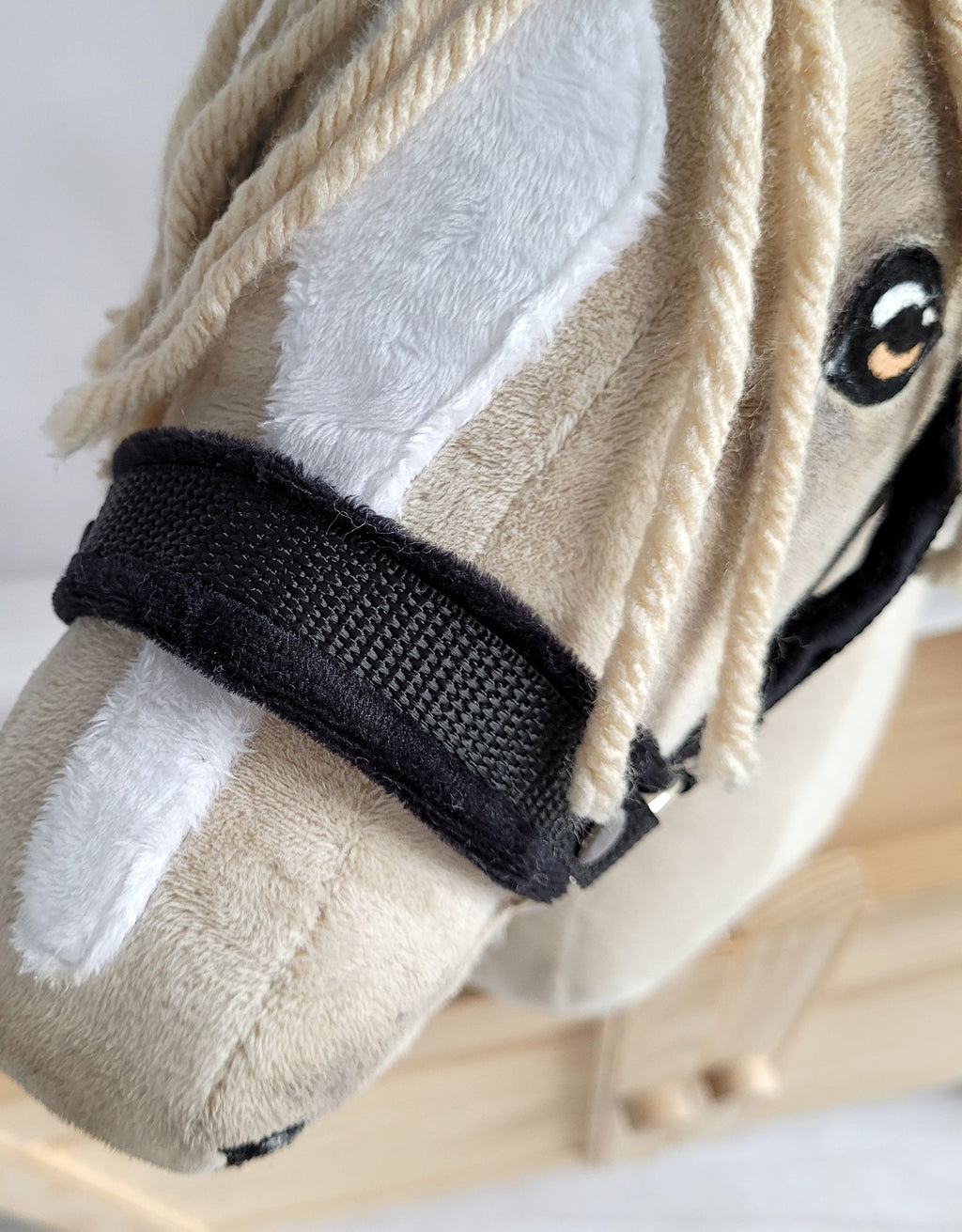 The adjustable halter for Hobby Horse A3 - black with black furry