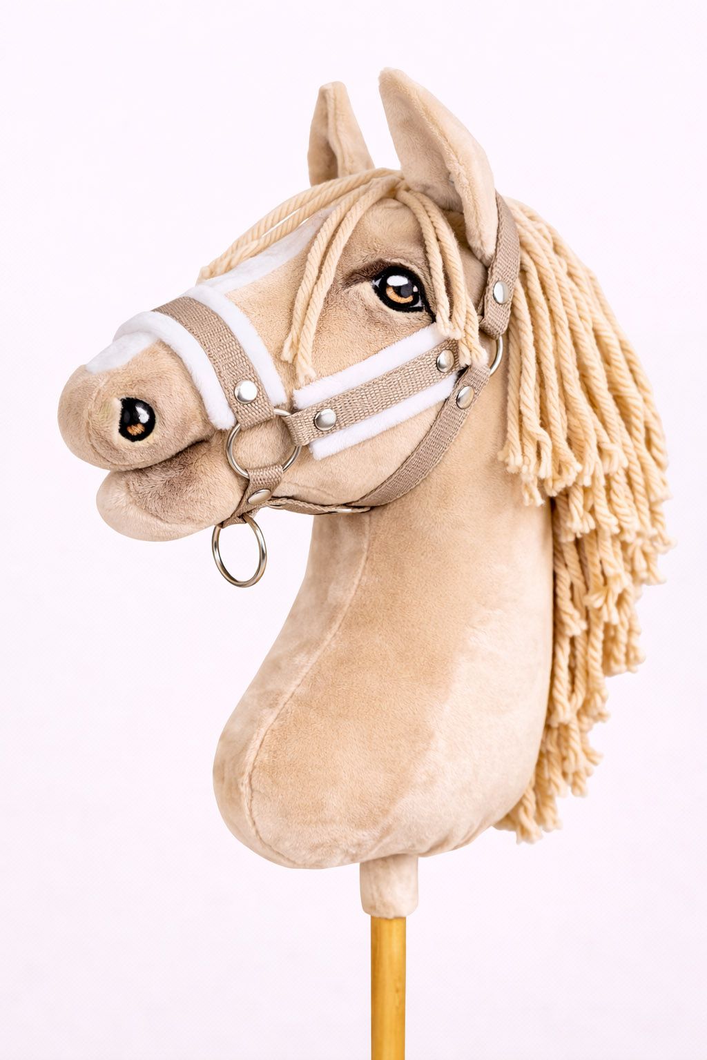 The adjustable halter for Hobby Horse A3 - beige with white furry