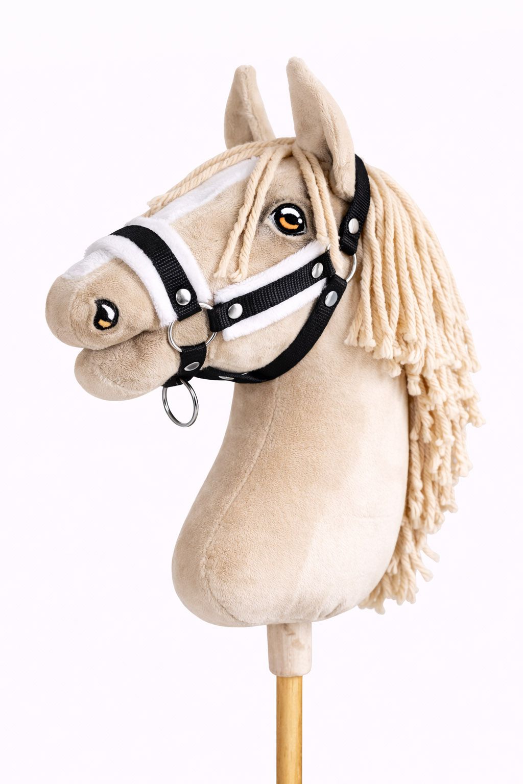 The adjustable halter for Hobby Horse A3 - black with white furry