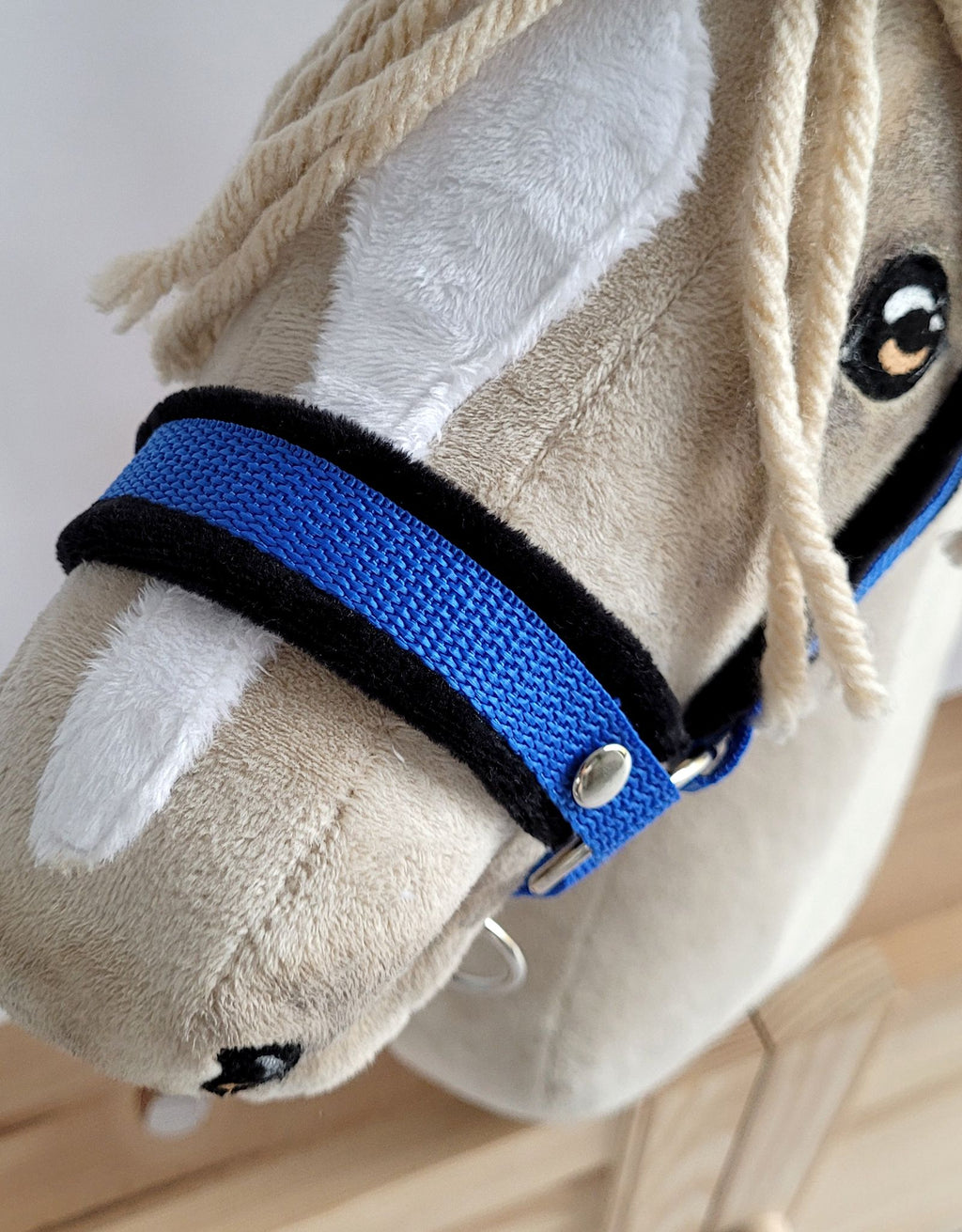 The adjustable halter for Hobby Horse A3 - blue with black furry