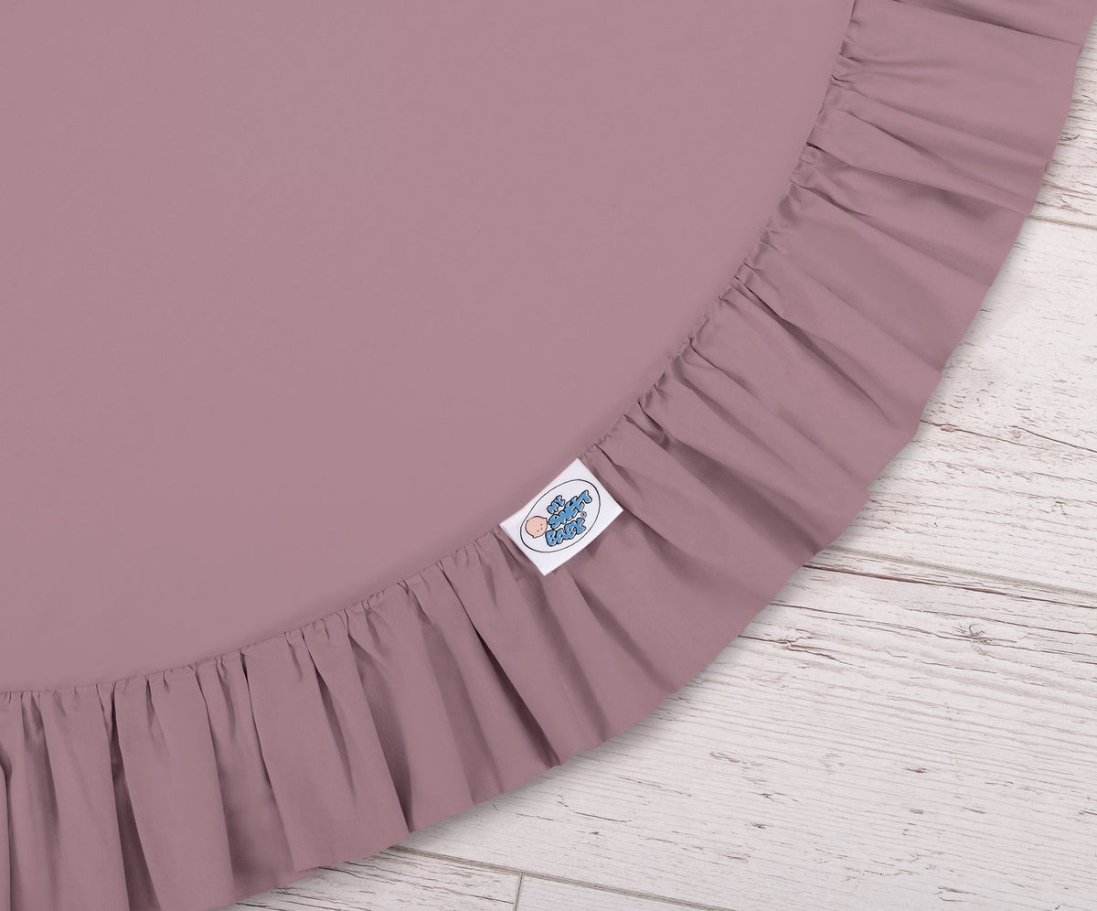 Set: Hanging baldachin for children's room cotton + Floor play mat + pillows - pastel violet
